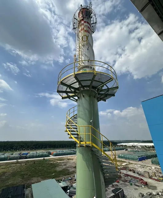 45m Industrial Steel Chimney Project for a Paper Mill in Vietnam