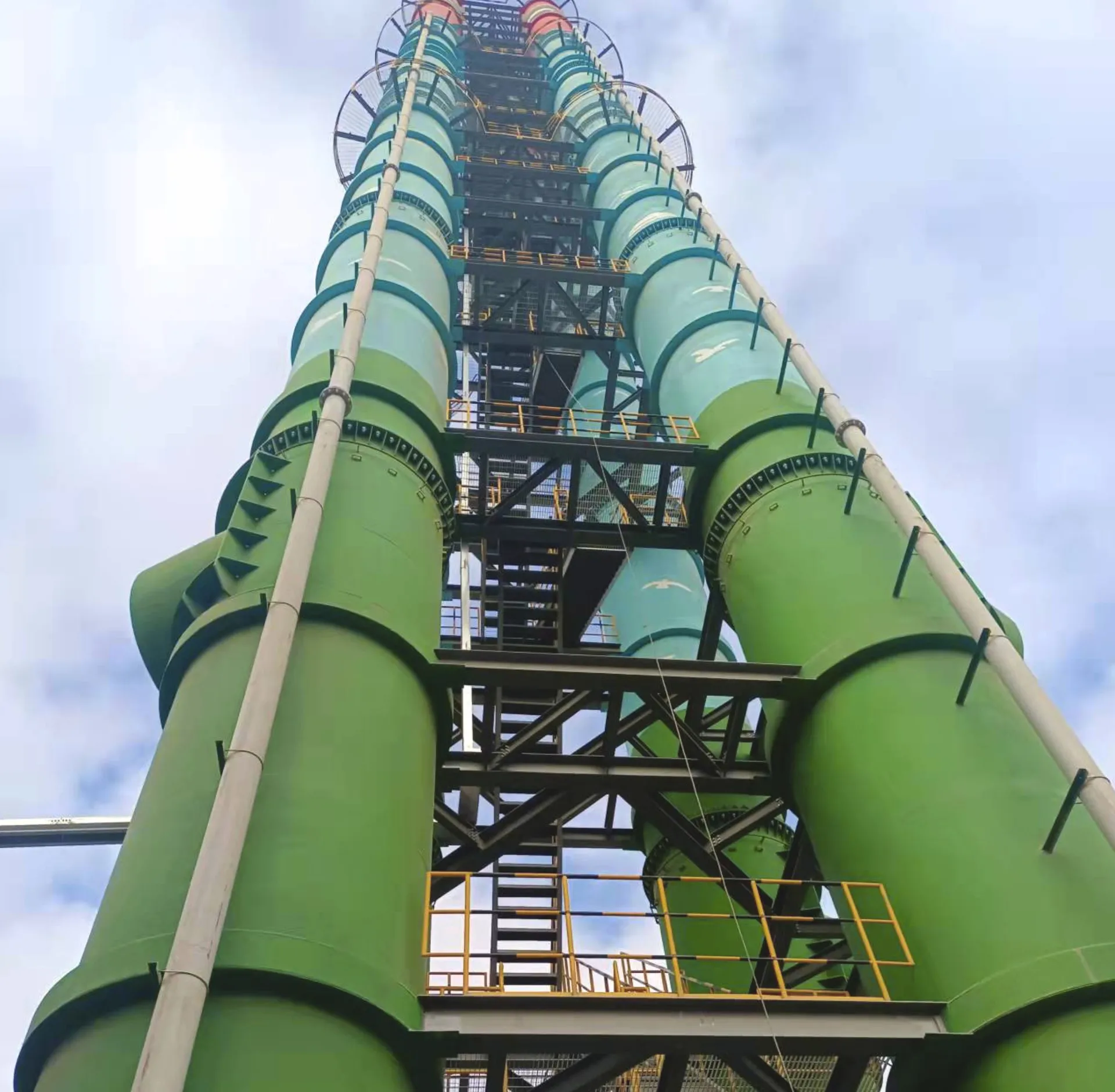 4 × 80m Cluster Tower Chimney for Multi-Boiler Biomass Plant